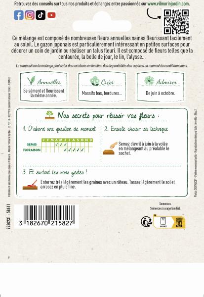Mélanges de fleurs - Gazon Japonais - 10 m² - Mélange de fleurs - MEDIA_PACKAGING_VERSO